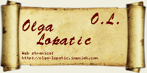 Olga Lopatić vizit kartica